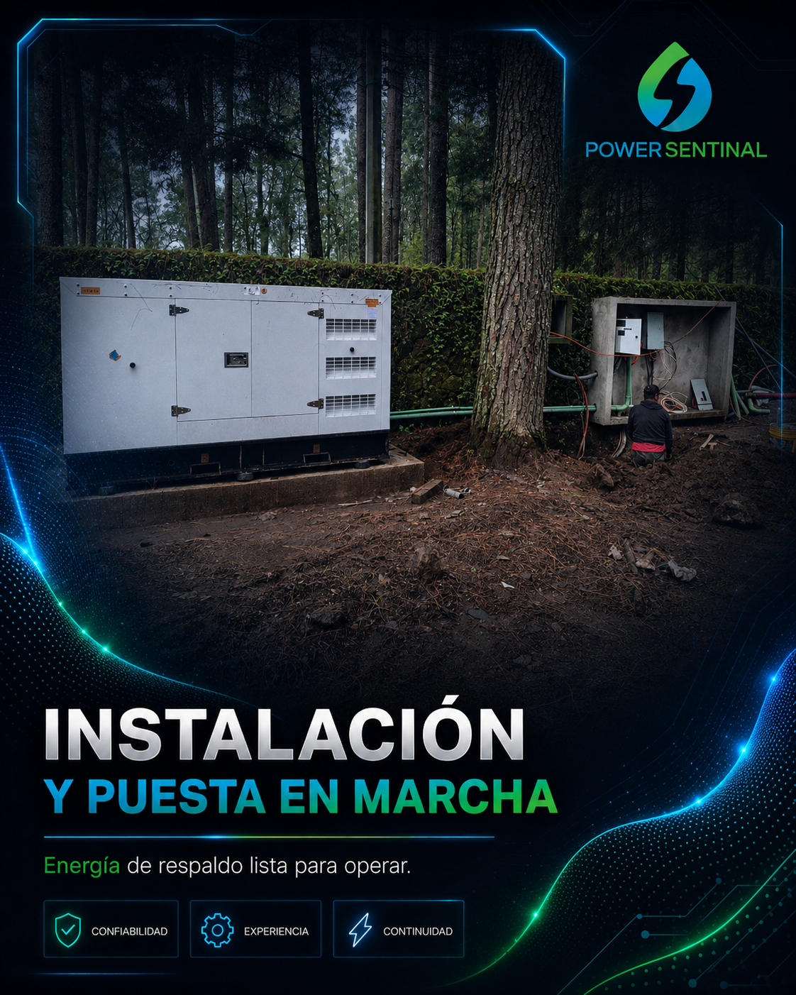Instalación y puesta en marcha de planta de emergencia Power Sentinal